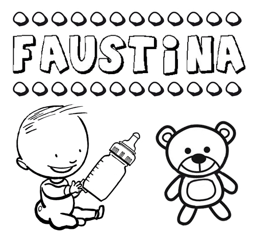 Dibujo del nombre Faustina para colorear, pintar e imprimir