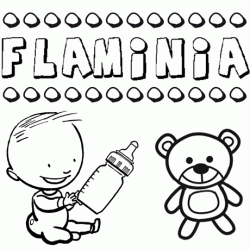 Dibujo del nombre Flaminia para colorear, pintar e imprimir