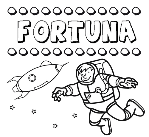 Dibujo del nombre Fortuna para colorear, pintar e imprimir
