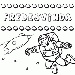 Dibujo del nombre Fredesvinda para colorear, pintar e imprimir