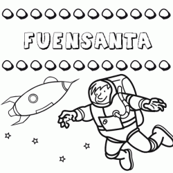 Dibujo del nombre Fuensanta para colorear, pintar e imprimir