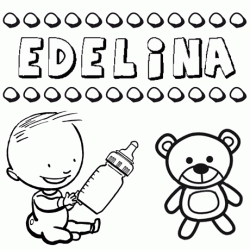 Dibujo del nombre Edelina para colorear, pintar e imprimir