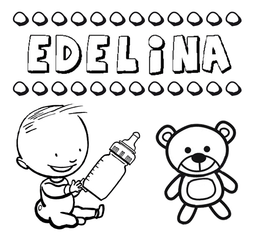 Dibujo del nombre Edelina para colorear, pintar e imprimir