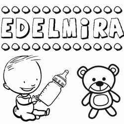 Dibujo del nombre Edelmira para colorear, pintar e imprimir