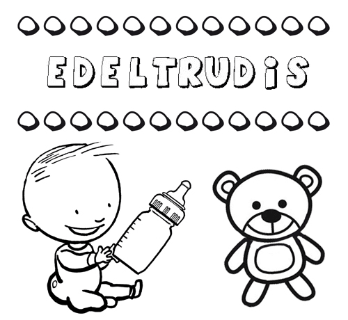 Dibujo del nombre Edeltrudis para colorear, pintar e imprimir