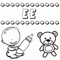 Dibujo del nombre Ee para colorear, pintar e imprimir