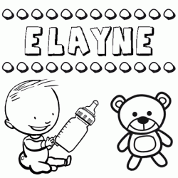 Dibujo del nombre Elayne para colorear, pintar e imprimir