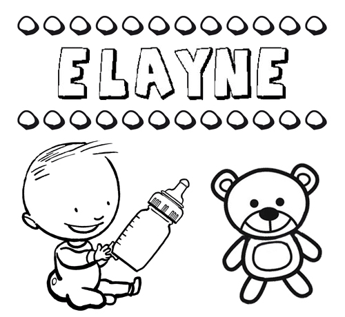 Dibujo del nombre Elayne para colorear, pintar e imprimir