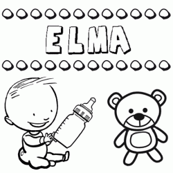 Dibujo del nombre Elma para colorear, pintar e imprimir