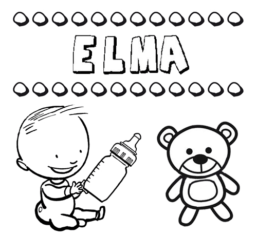 Dibujo del nombre Elma para colorear, pintar e imprimir