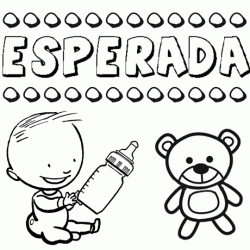 Dibujo del nombre Esperada para colorear, pintar e imprimir
