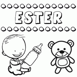 Dibujo del nombre Ester para colorear, pintar e imprimir