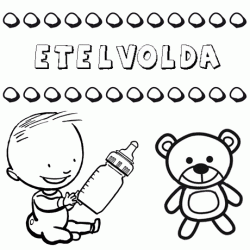 Dibujo del nombre Etelvolda para colorear, pintar e imprimir