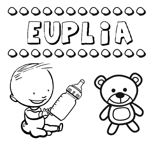 Dibujo del nombre Euplia para colorear, pintar e imprimir