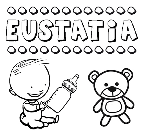 Dibujo del nombre Eustatia para colorear, pintar e imprimir