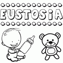 Dibujo del nombre Eustosia para colorear, pintar e imprimir