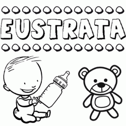 Dibujo del nombre Eustrata para colorear, pintar e imprimir