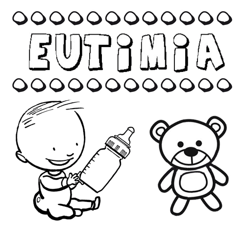 Dibujo del nombre Eutimia para colorear, pintar e imprimir