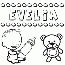 Dibujo del nombre Evelia para colorear, pintar e imprimir