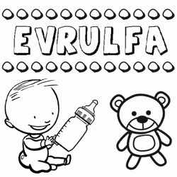 Dibujo del nombre Evrulfa para colorear, pintar e imprimir