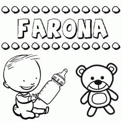 Dibujo del nombre Farona para colorear, pintar e imprimir