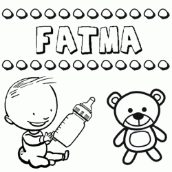Dibujo del nombre Fatma para colorear, pintar e imprimir