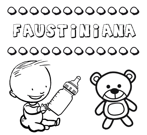 Dibujo del nombre Faustiniana para colorear, pintar e imprimir