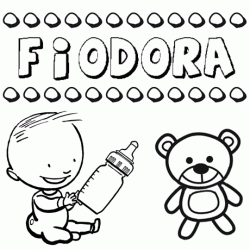 Dibujo del nombre Fiodora para colorear, pintar e imprimir