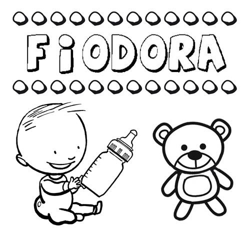 Dibujo del nombre Fiodora para colorear, pintar e imprimir