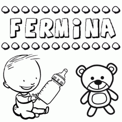 Dibujo del nombre Fermína para colorear, pintar e imprimir