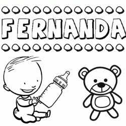 Dibujo del nombre Fernanda para colorear, pintar e imprimir
