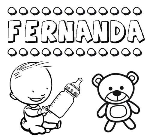 Dibujo del nombre Fernanda para colorear, pintar e imprimir
