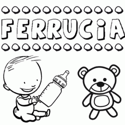 Dibujo del nombre Ferrucia para colorear, pintar e imprimir