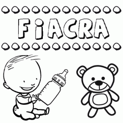 Dibujo del nombre Fiacra para colorear, pintar e imprimir