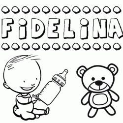 Dibujo del nombre Fidelina para colorear, pintar e imprimir