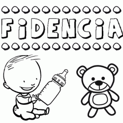 Dibujo del nombre Fidencia para colorear, pintar e imprimir