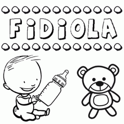 Dibujo del nombre Fidiola para colorear, pintar e imprimir