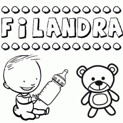 Dibujo del nombre Filandra para colorear, pintar e imprimir