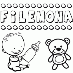 Dibujo del nombre Filemona para colorear, pintar e imprimir