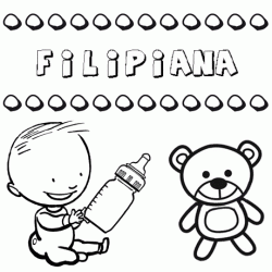 Dibujo del nombre Filipiana para colorear, pintar e imprimir