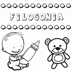 Dibujo del nombre Filogonia para colorear, pintar e imprimir