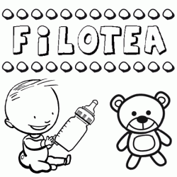 Dibujo del nombre Filotea para colorear, pintar e imprimir