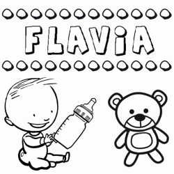 Dibujo del nombre Flavia para colorear, pintar e imprimir