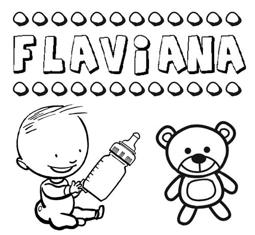 Dibujo del nombre Flaviana para colorear, pintar e imprimir
