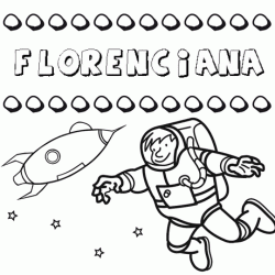 Dibujo del nombre Florenciana para colorear, pintar e imprimir
