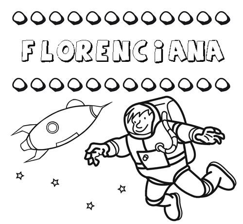 Dibujo del nombre Florenciana para colorear, pintar e imprimir