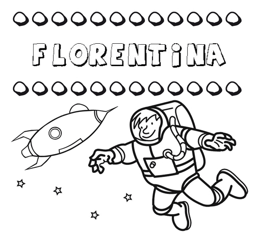 Dibujo del nombre Florentina para colorear, pintar e imprimir