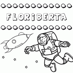 Dibujo del nombre Floriberta para colorear, pintar e imprimir