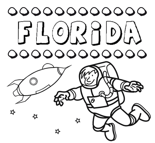 Dibujo del nombre Florida para colorear, pintar e imprimir