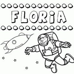 Dibujo del nombre Floria para colorear, pintar e imprimir